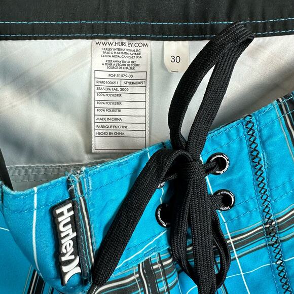 Hurley Puerto Rico Men’s 30 Board Shorts Plaid No Stretch - Picture 3 of 9